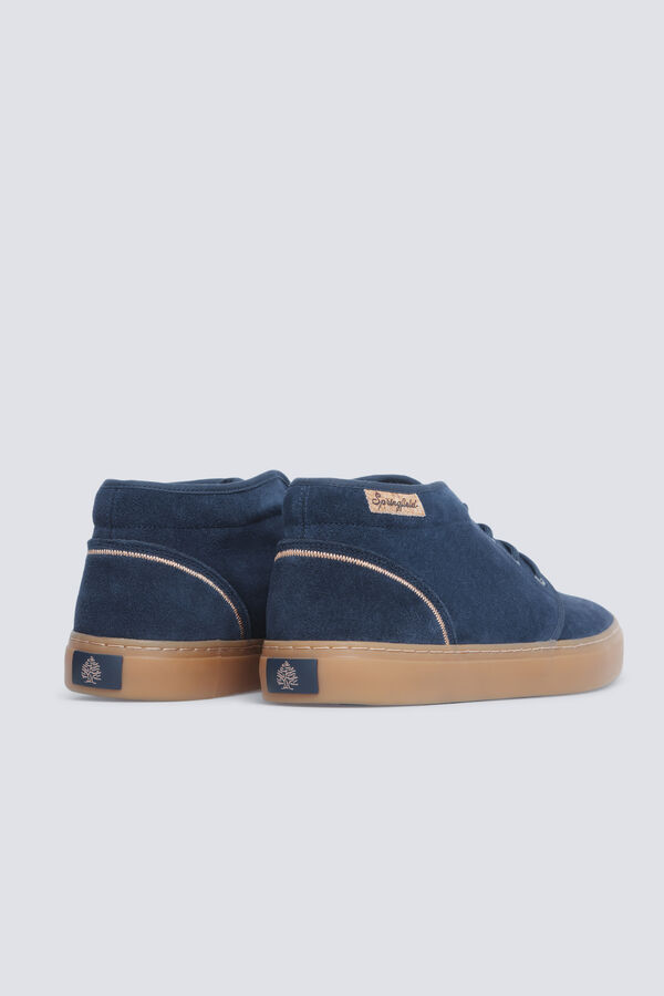 Springfield Casual ankle boot leather ankle split leather blue