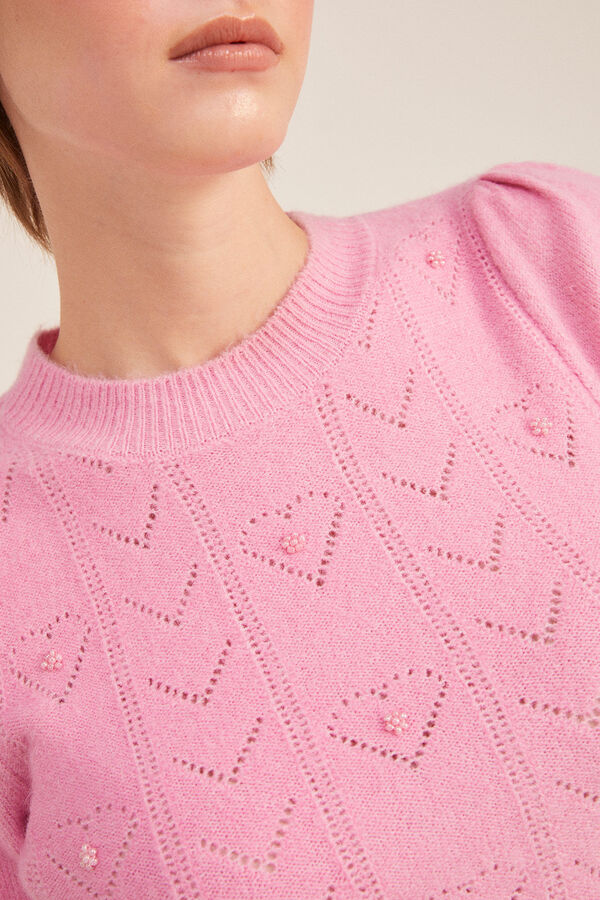 Springfield Camisola Cora&ccedil;&otilde;es Rendilhados rosa