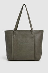 Pepe Jeans Mala tote bag efeito pele Caqui escuro