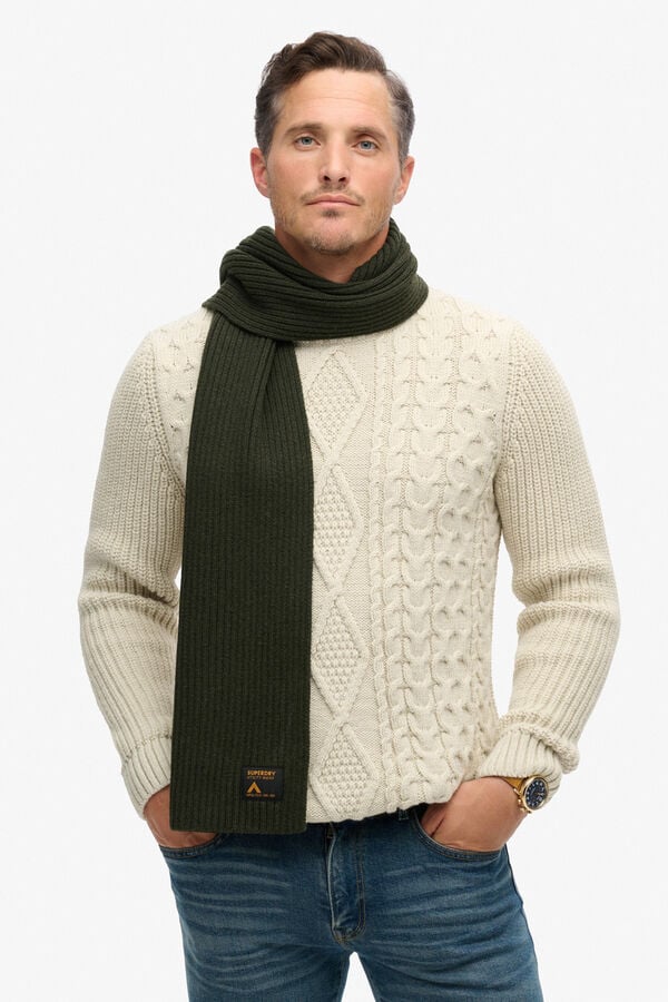 Superdry cachecol canelado Caqui escuro
