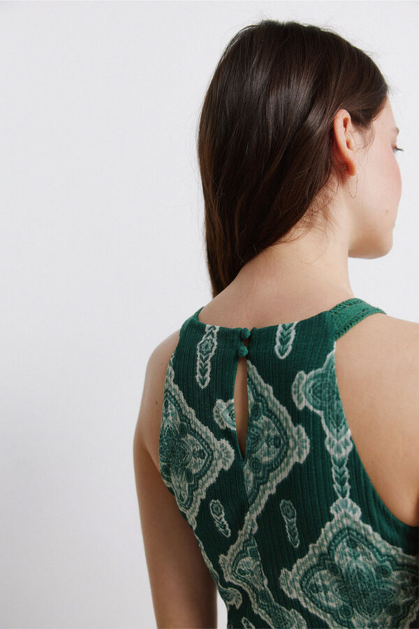 Springfield Vestido halter em crochet verde
