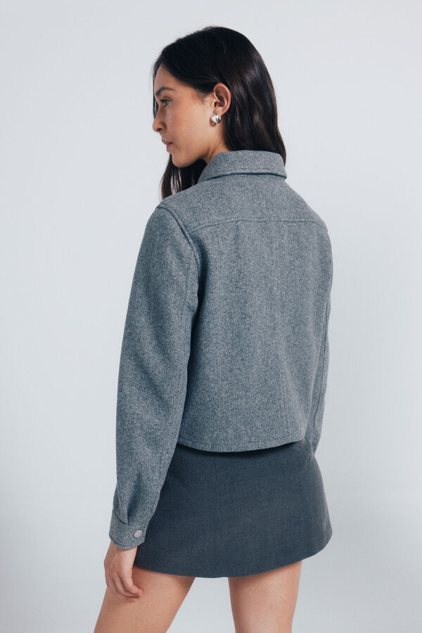 Springfield Casaco curta de pelúcia cinzento