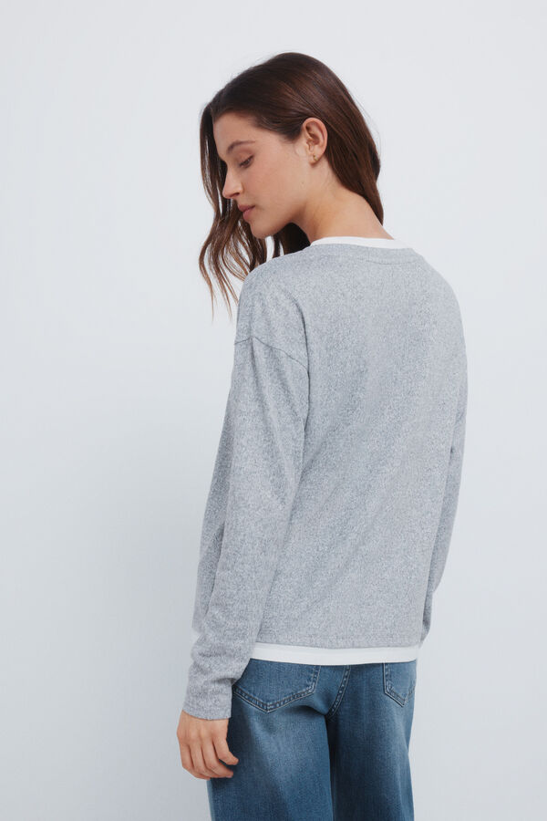 Springfield T-shirt gola em V cinzento