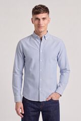 Jack & Jones Camisa Oxford 100% algod&atilde;o azul