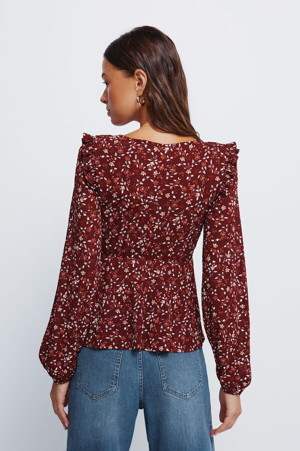 Springfield Blusa estampado com botões  vermelho