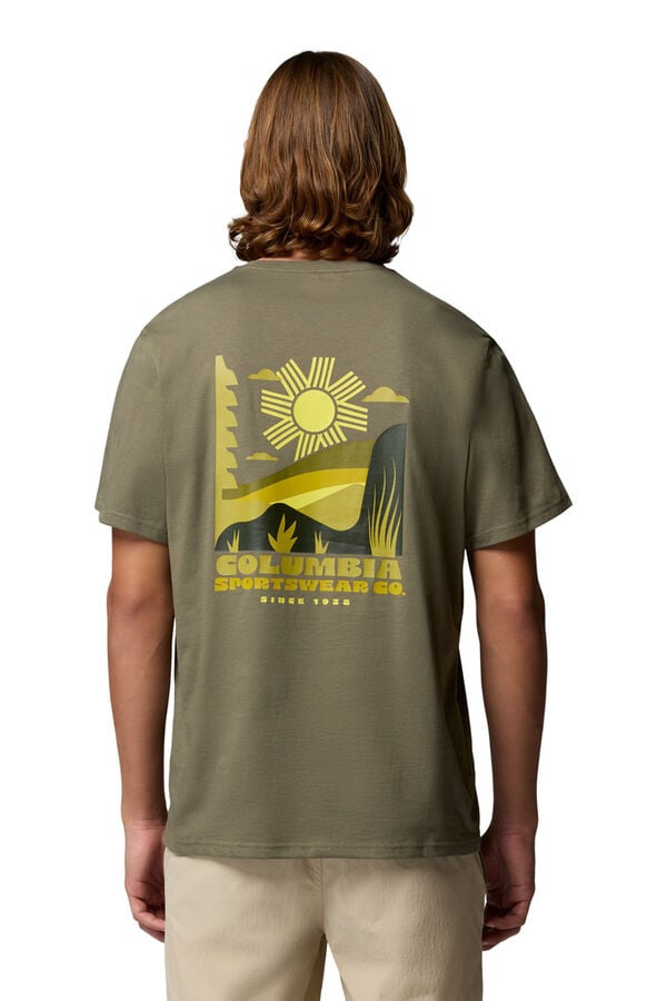 Columbia T-shirt com estampado de natureza nas costas Caqui escuro