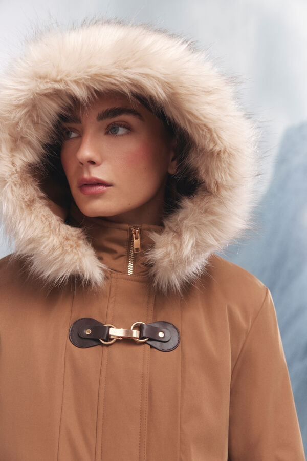 Springfield Parka com capuz e zíper metálico Sorona Aura cru