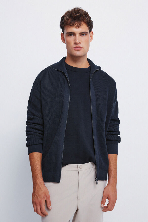 Springfield Zip fastening cardigan cardigan blue