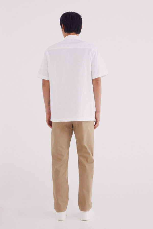 Springfield Calça calças chino slim fit com micro estampa castanho