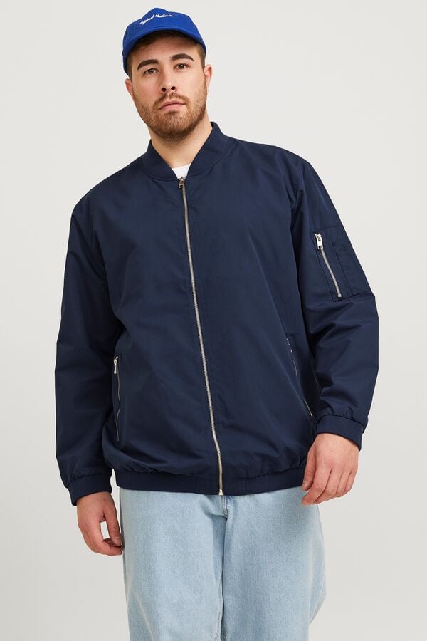 Jack & Jones PLUS Blus&atilde;o bomber azul