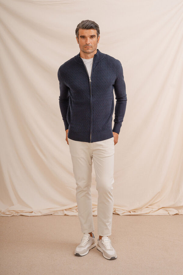 Celopman Cardigan com nó  azul