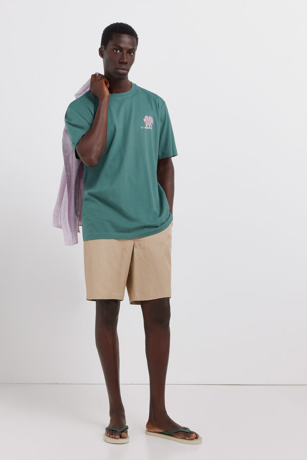 Springfield T-shirt hibisco azul