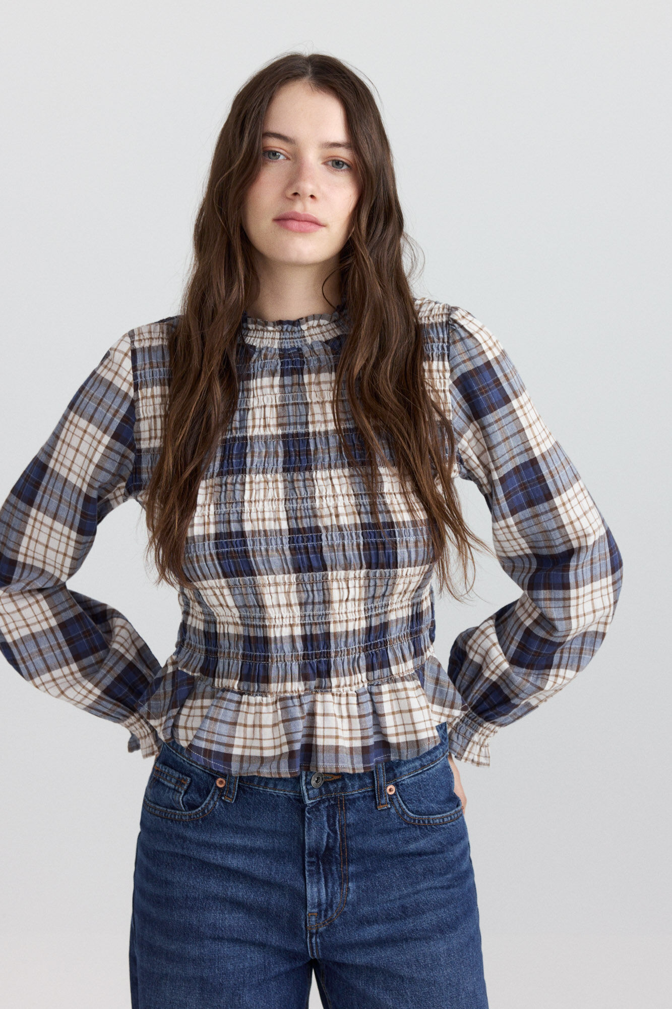Springfield Camisa nido de abeja cuadros