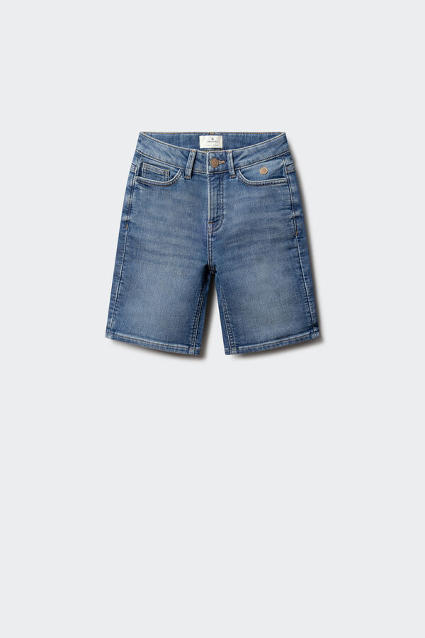 Springfield Kids Bermuda jeans slim knit para menino azul