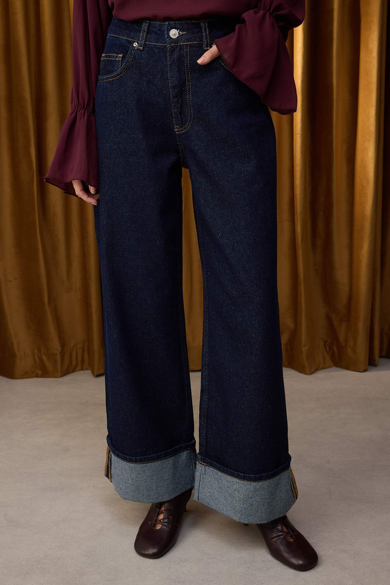 Trendyol Jeans wide leg de cintura alta