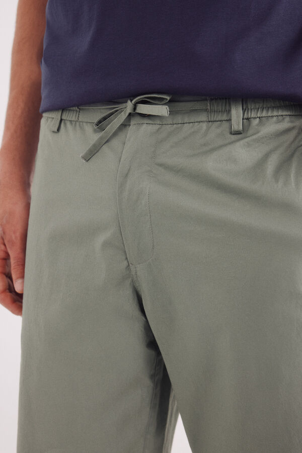 Springfield Bermudas de popelina com ajuste confortável verde
