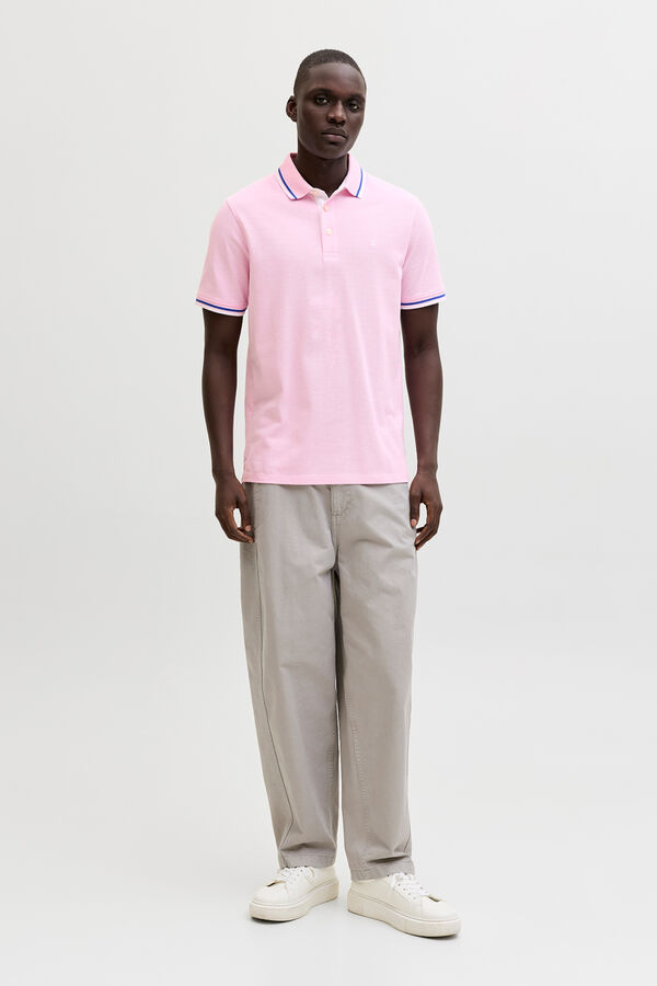 Jack & Jones Polo de manga curta b&aacute;sico rosa