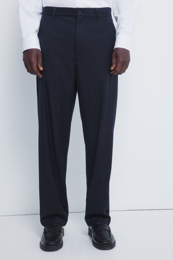 Springfield Calça de riscas reto azul