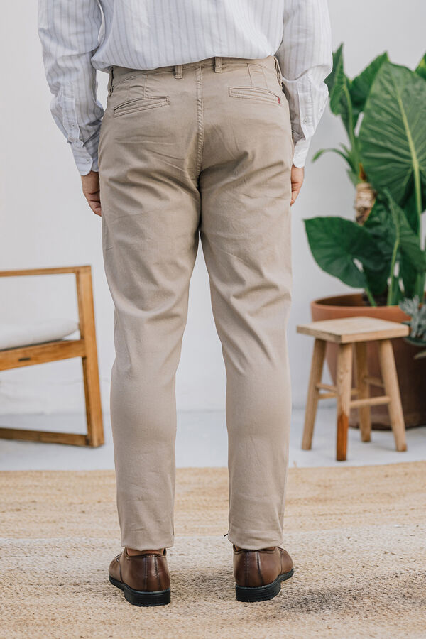 Celopman Calça Chino Skinny bege