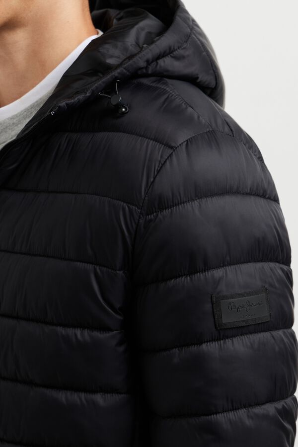 Pepe Jeans Casaco acolchoado com capuz preto