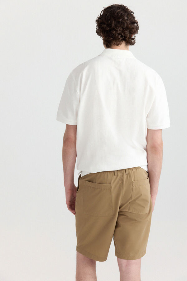 Springfield Polo slim fit com estrutura bege