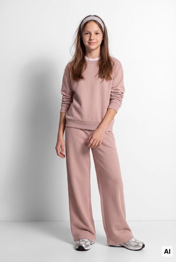 Springfield Kids Sweatshirt gola com folho menina rosa