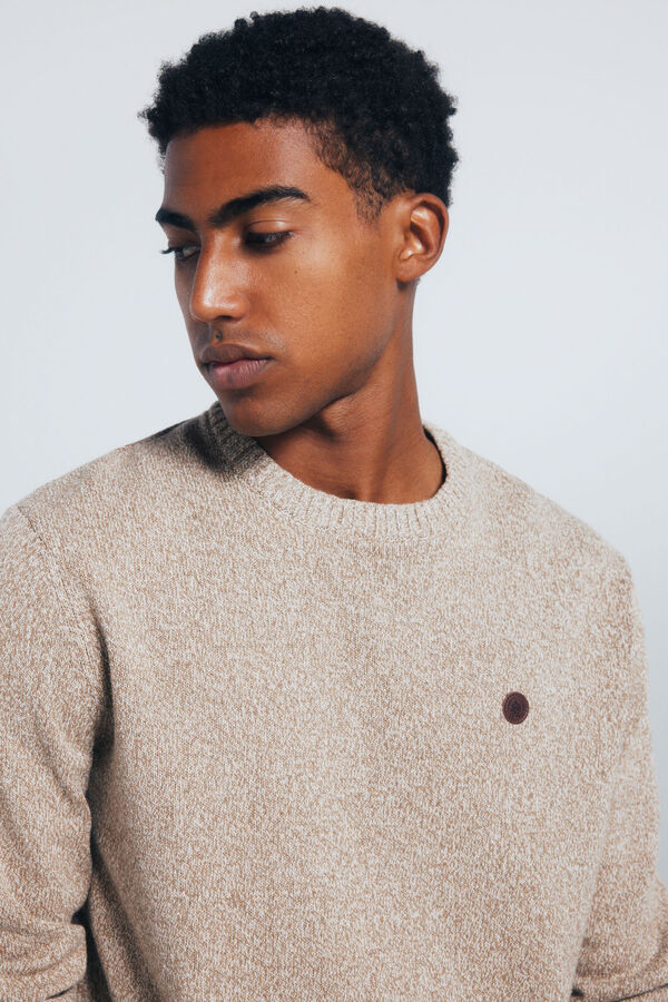 Springfield Camisola liso de fantasia torcida castanho