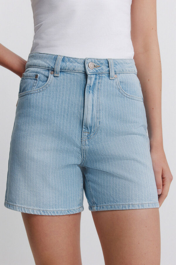 Springfield Bermudas denim &agrave;s riscas azul