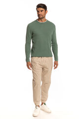 Celopman Calça Chino Jogger Linho bege