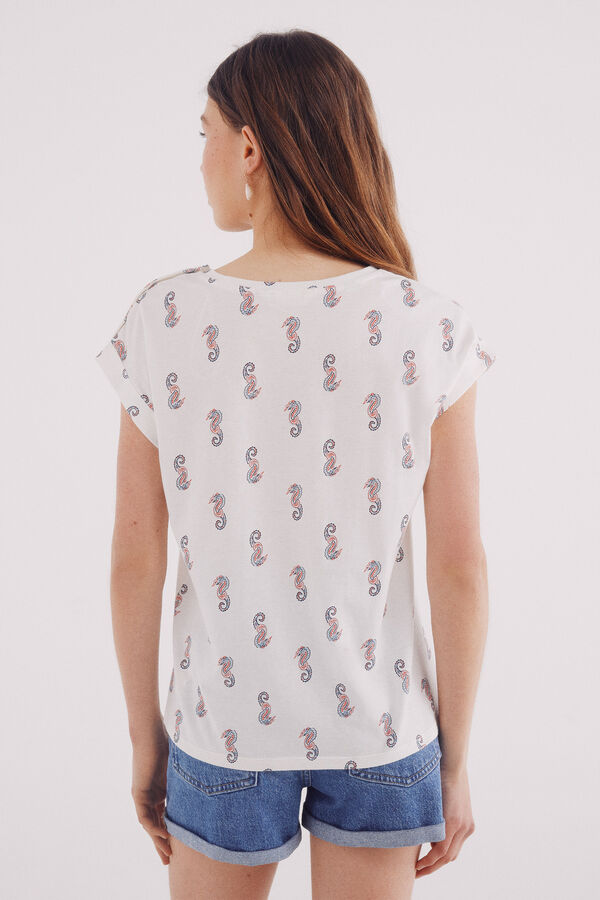 Springfield T-shirt estampagem botões ombro estampado