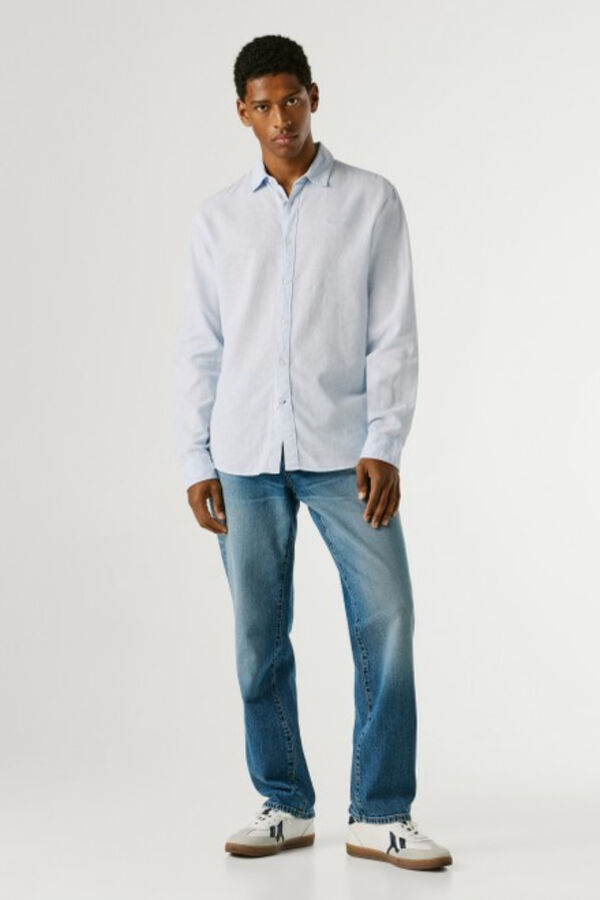 Pepe Jeans Camisa de manga comprida com logo azul