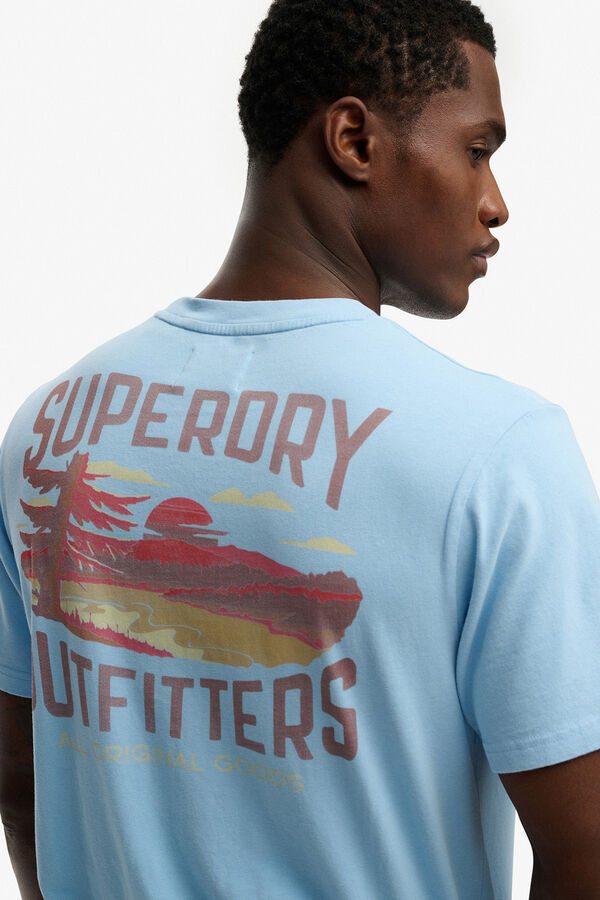 Superdry T-shirt de manga curta com estampado de montanhas azul