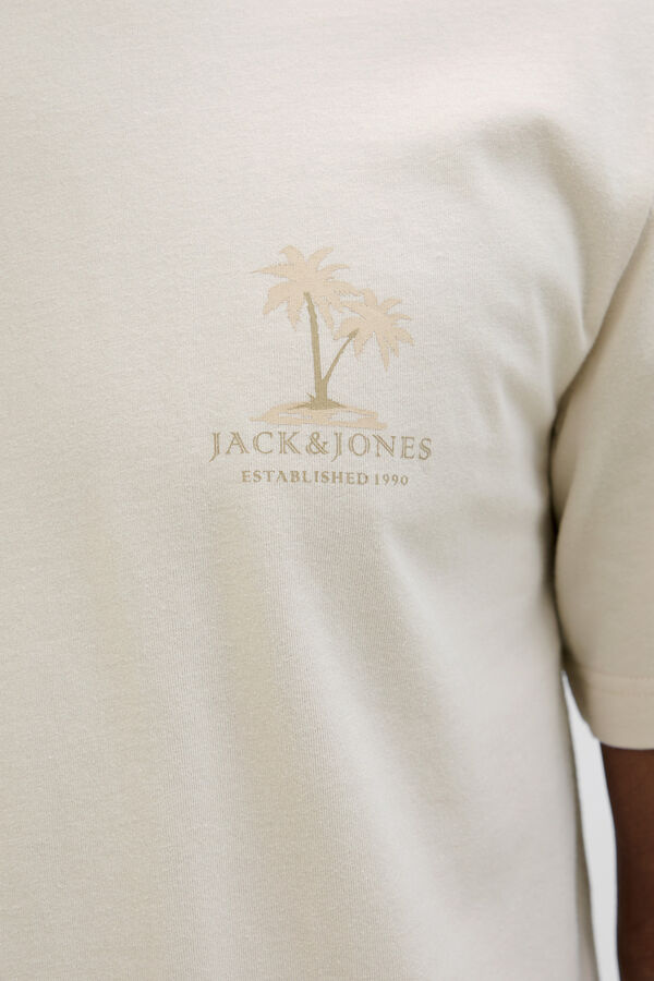 Jack & Jones T-shirt slim com estampado nas costas cinzento