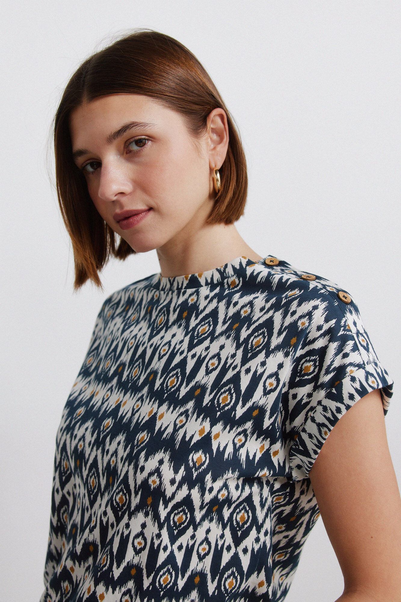 Springfield T-shirt estampada com bot&otilde;es