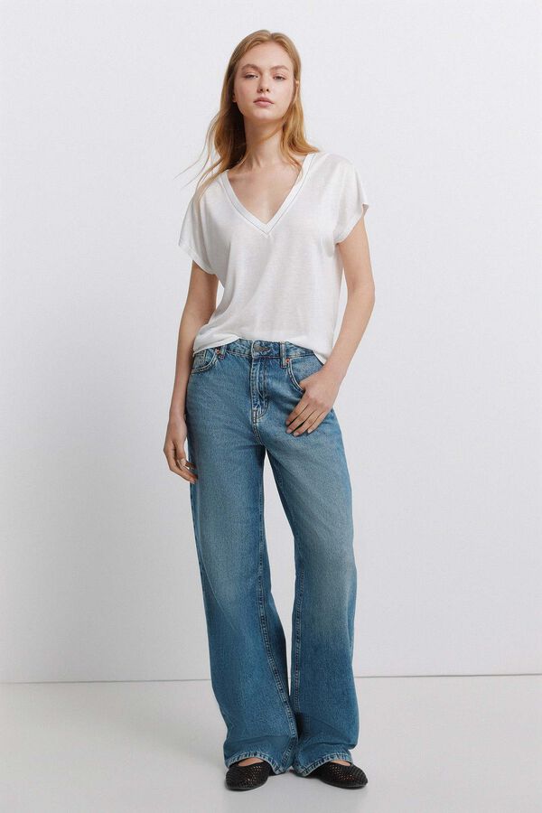 Springfield T-shirt manga morcego branco