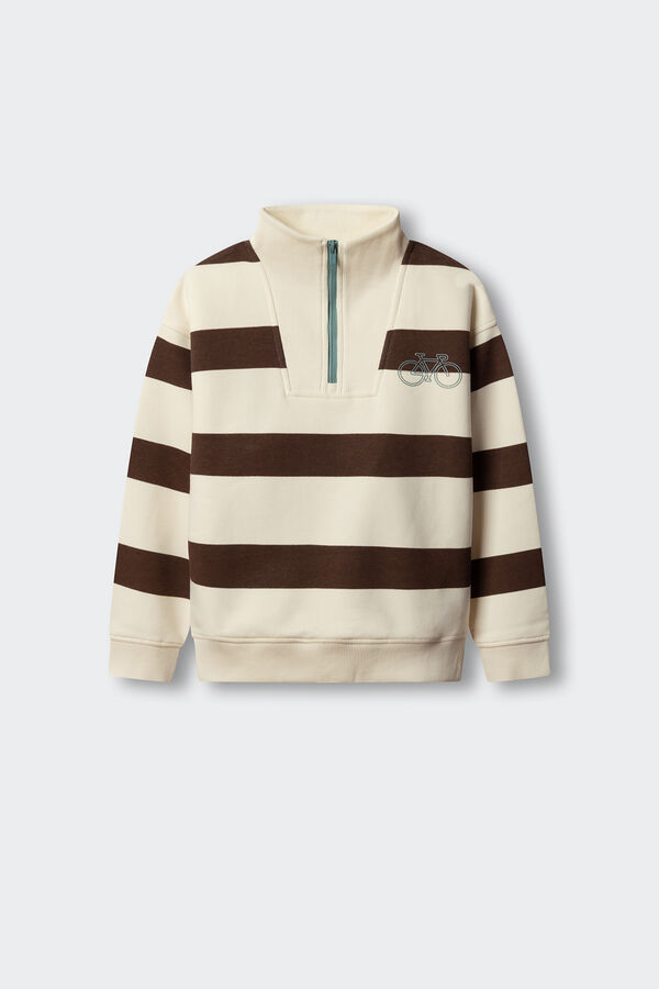 Springfield Kids Sweatshirt gola camionista &agrave;s riscas crian&ccedil;a cru