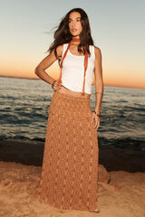 Springfield Smock waist long skirt red