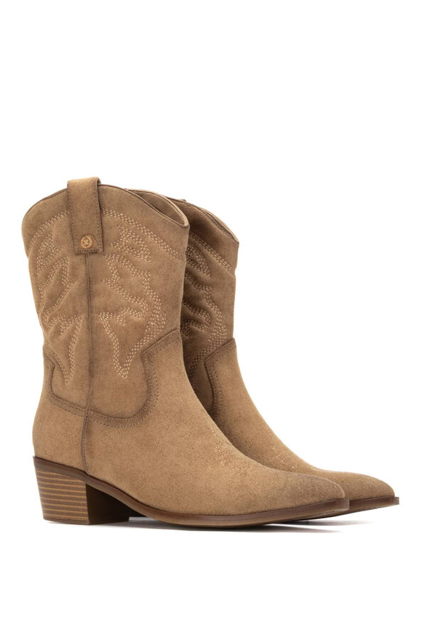 XTI Bota de Cowboy Bordada bege