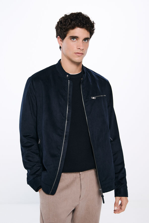 Springfield Faux suede jacket blue
