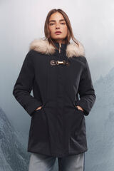 Springfield Parka com capuz e zíper metálico Sorona Aura azul