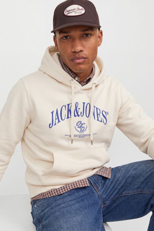 Jack & Jones Sweatshirt relaxed com capuz branco