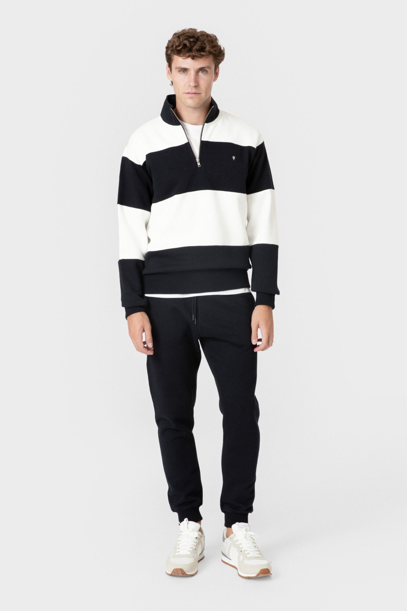Celopman Sweatshirt com pain&eacute;is e fecho-&eacute;clair
