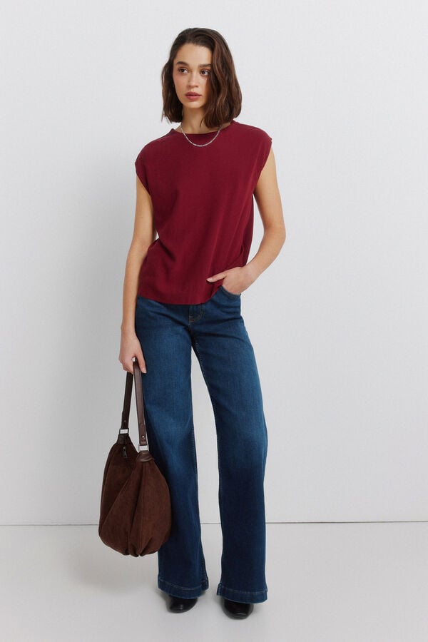 Springfield T-shirt reta b&aacute;sica lisa estampado