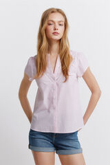 Springfield Blusa em algod&atilde;o lace rosa