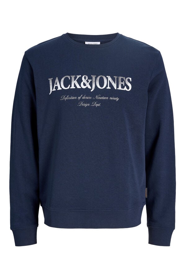 Jack & Jones PLUS Cotton short sleeve sweatshirt blue