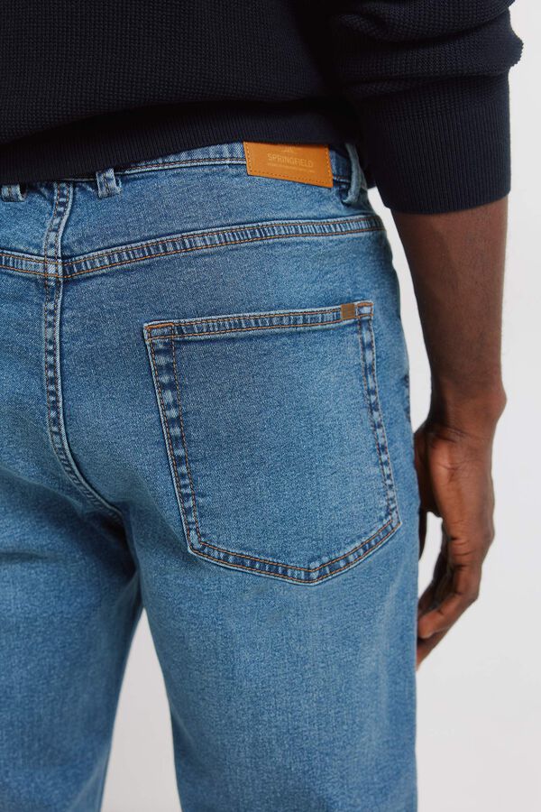 Springfield Jeans lavagem m&eacute;dia escura skinny fit azul
