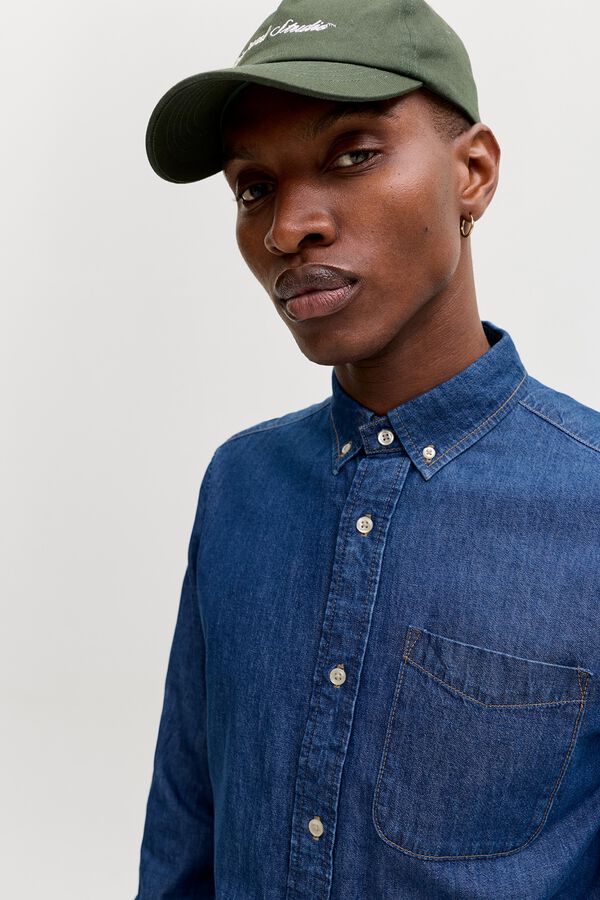 Jack & Jones Camisa de ganga regular azul