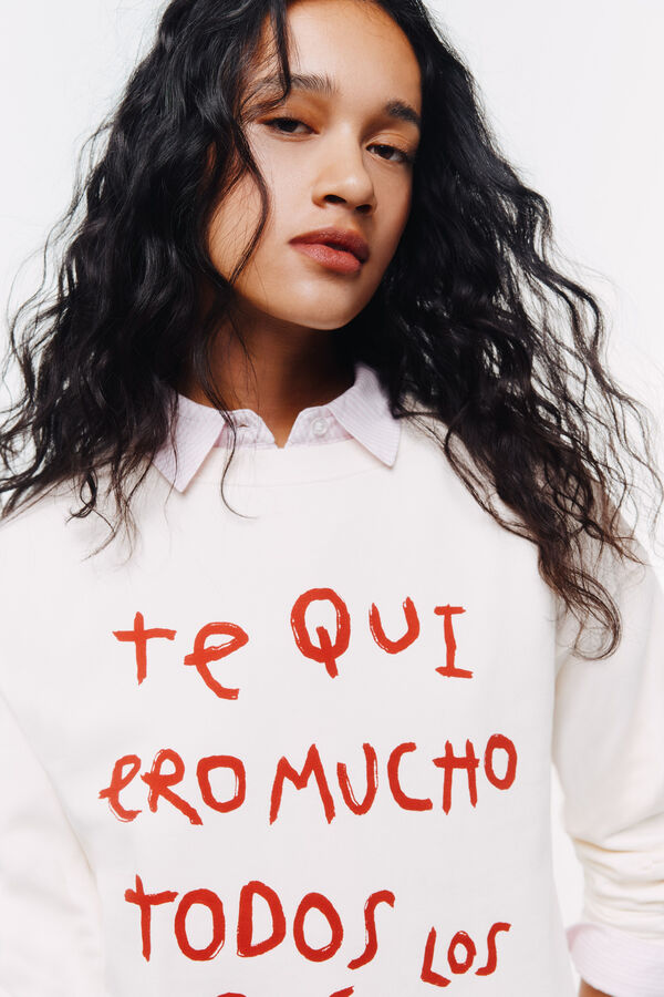 Springfield Sweatshirt "Te quiero mucho todos los d&iacute;as" bege