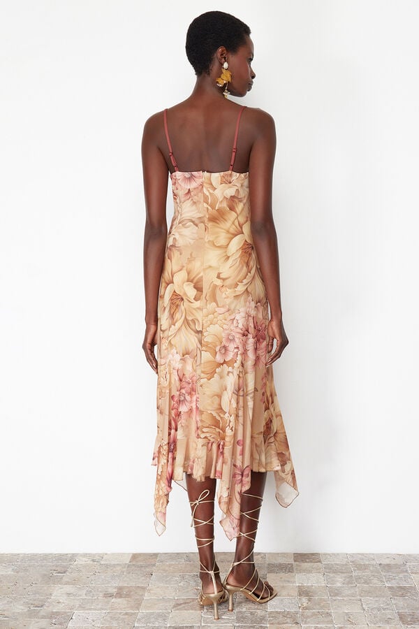 Trendyol Vestido midi detalle lazo blanco