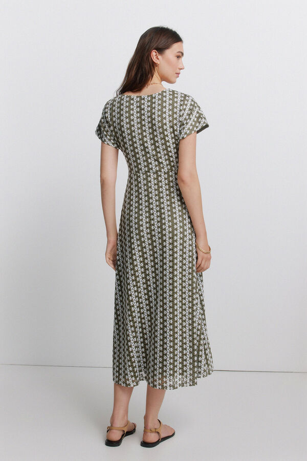 Springfield Vestido midi bordado estampado